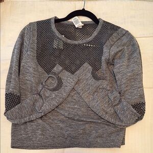 Gray Mesh Detail Sweater